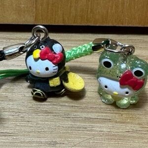 Vintage Hello Kitty Gotochi Charm Lot, Penguin Frog Samurai Tennis